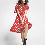 Twill Stretch Twill Koralle Polka Dot - Ribes y Casals