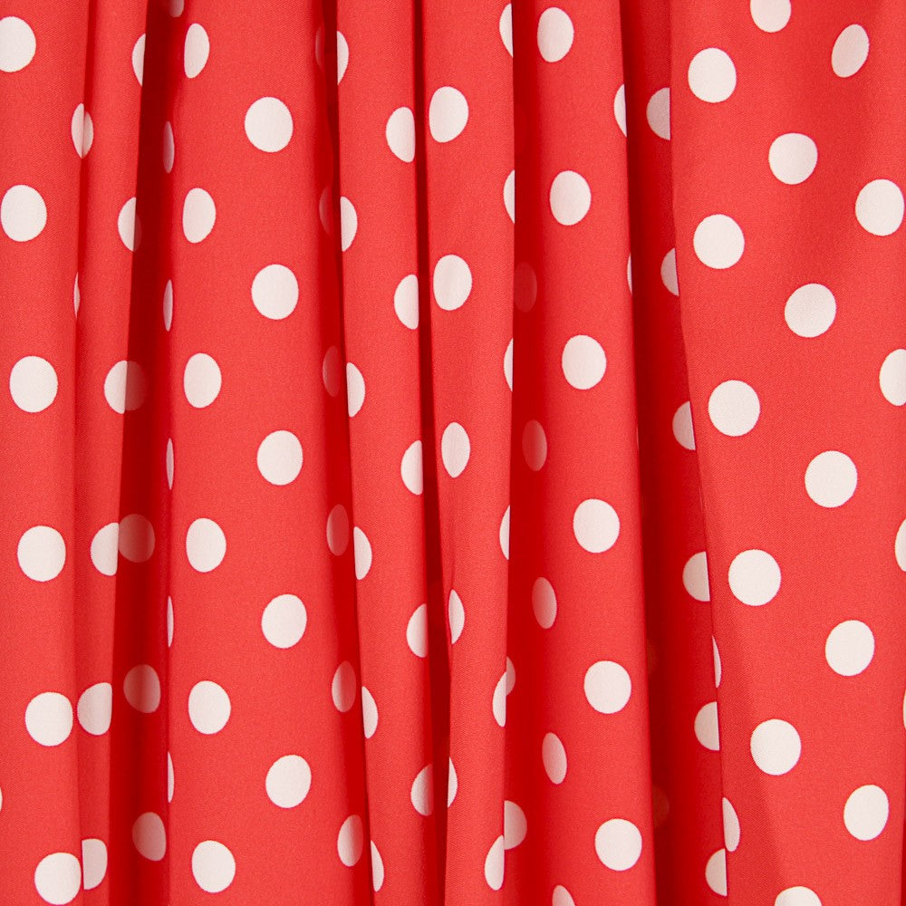 Twill Stretch Twill Koralle Polka Dot - Ribes y Casals