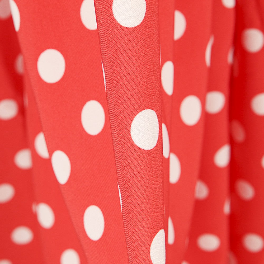Twill Stretch Twill Koralle Polka Dot - Ribes y Casals