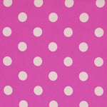 Fuchsia Polka Dot Stretch Twill - Ribes y Casals