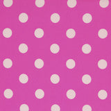 Fuchsia Polka Dot Stretch Twill - Ribes y Casals