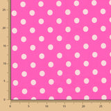 Fuchsia Polka Dot Stretch Twill - Ribes y Casals