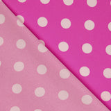 Fuchsia Polka Dot Stretch Twill - Ribes y Casals
