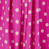 Fuchsia Polka Dot Stretch Twill - Ribes y Casals