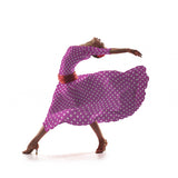 Fuchsia Polka Dot Stretch Twill - Ribes y Casals