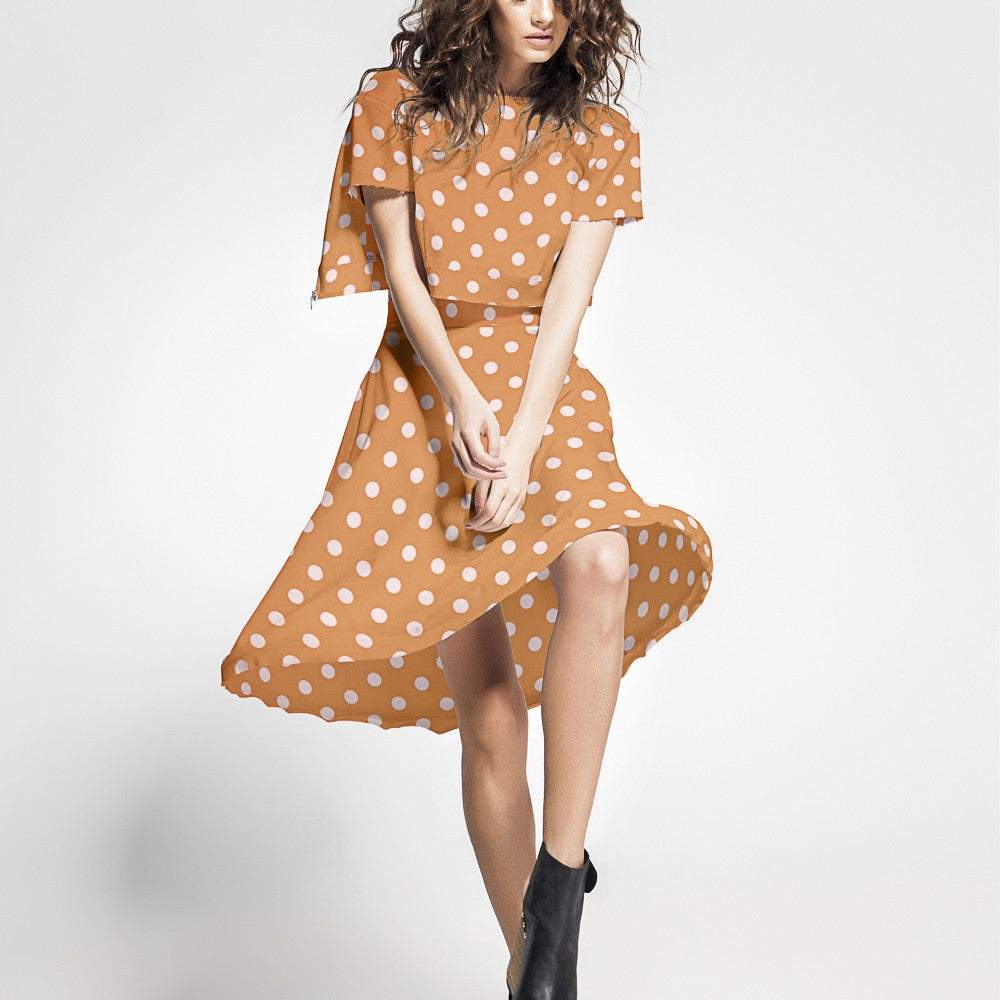 Twill Elastic Twill Tangerine Dot - Ribes y Casals