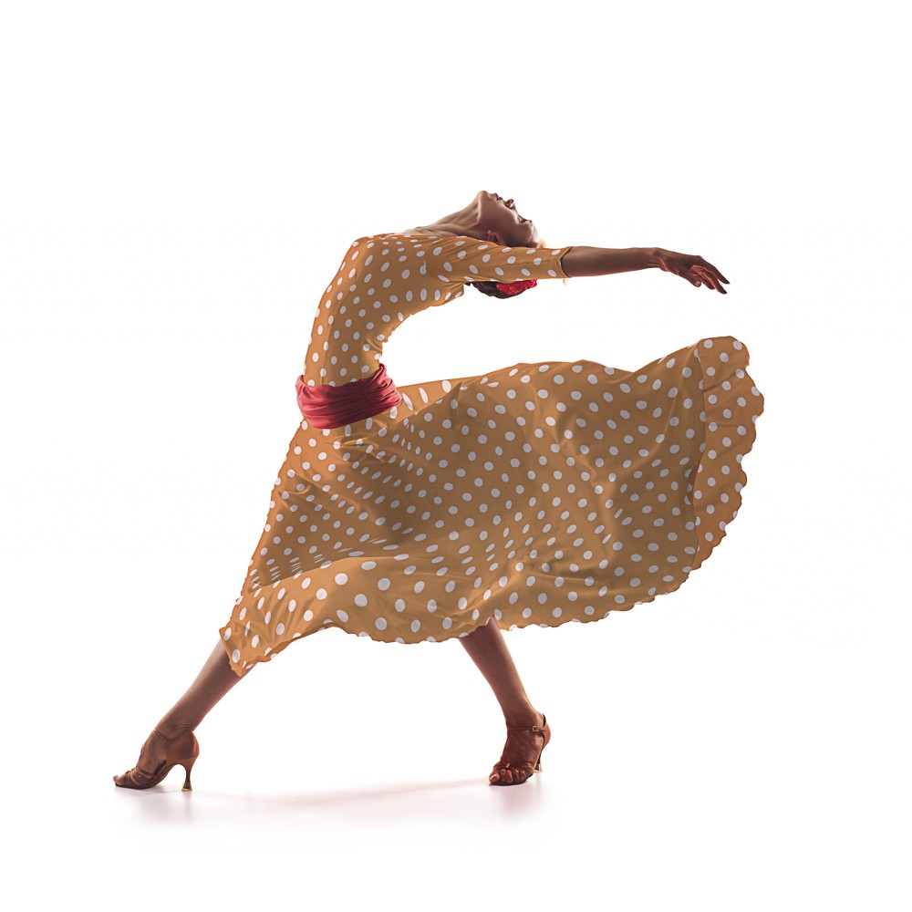 Twill Elastic Twill Tangerine Dot - Ribes y Casals