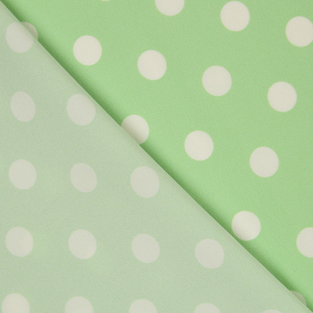 Elastischer Twill Polka Dot Mint - Ribes y Casals