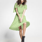Elastischer Twill Polka Dot Mint - Ribes y Casals