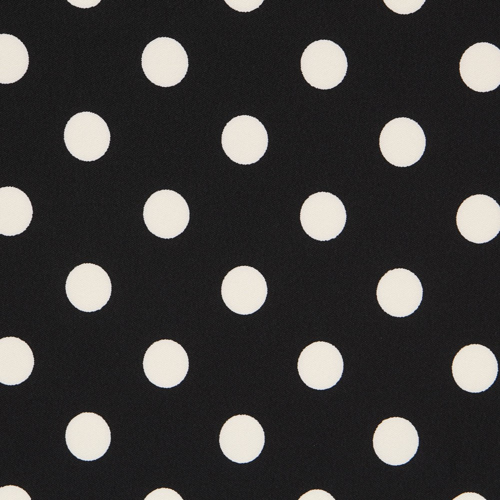 Schwarzer Polka Dot Stretch Twill - Ribes y Casals