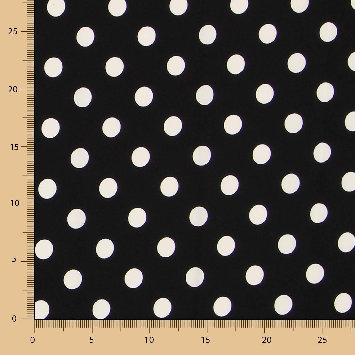 Schwarzer Polka Dot Stretch Twill - Ribes y Casals