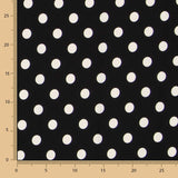 Schwarzer Polka Dot Stretch Twill - Ribes y Casals