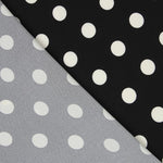 Schwarzer Polka Dot Stretch Twill - Ribes y Casals