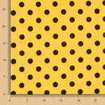 Gelb-schwarz gepunkteter Stretch-Twill - Ribes y Casals