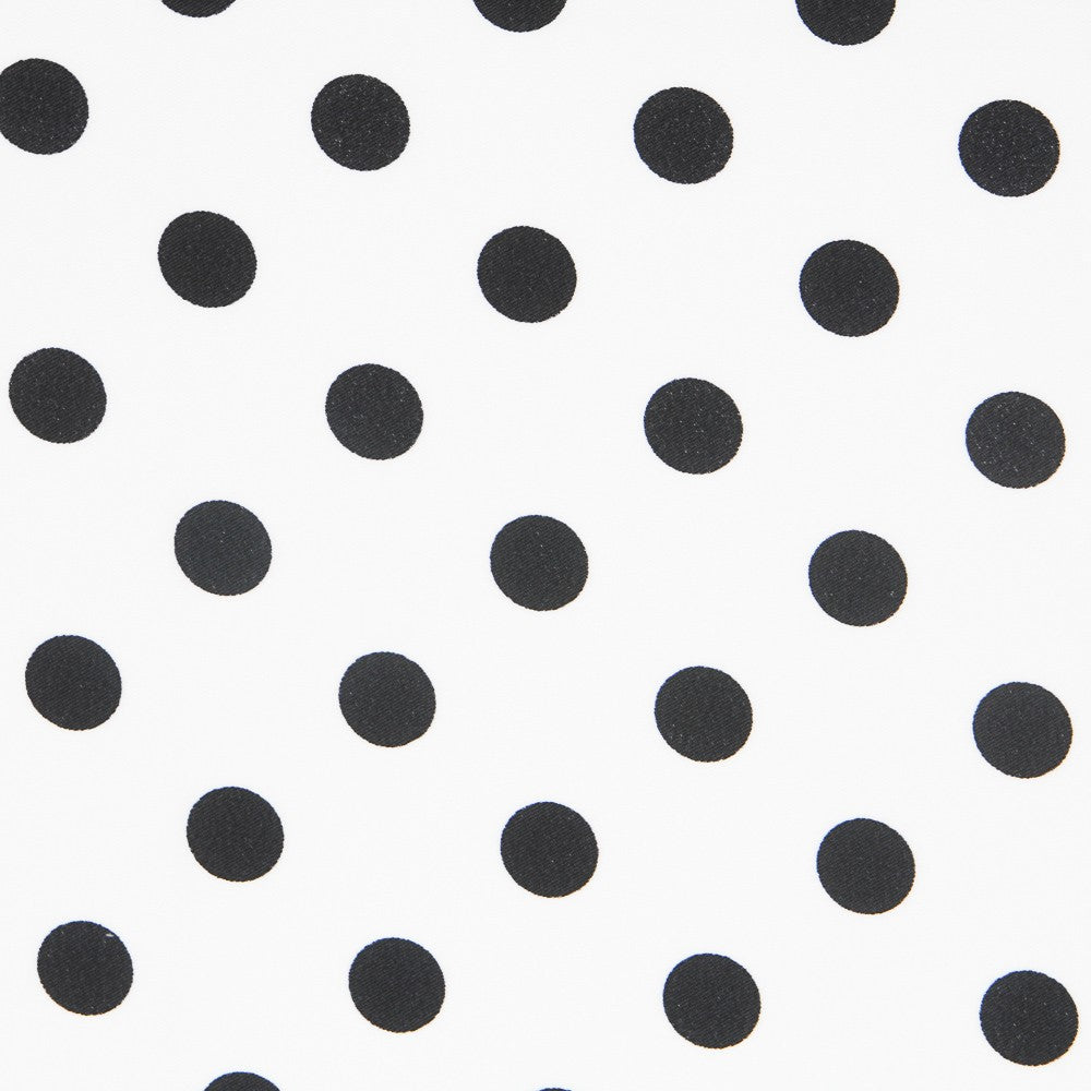 Schwarzer Polka Dot Stretch Twill Weiß - Ribes y Casals