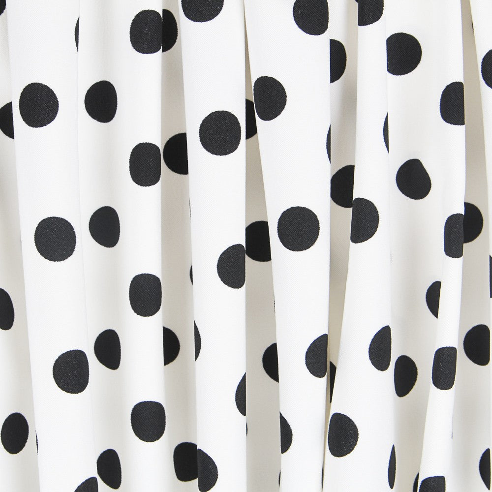 Schwarzer Polka Dot Stretch Twill Weiß - Ribes y Casals