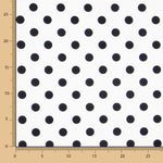 Schwarzer Polka Dot Stretch Twill Weiß - Ribes y Casals