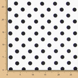 Schwarzer Polka Dot Stretch Twill Weiß - Ribes y Casals