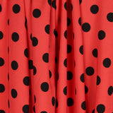 Twill Stretch Twill Schwarz Coral Dot - Ribes y Casals