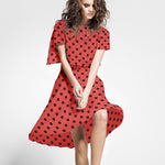 Twill Stretch Twill Schwarz Coral Dot - Ribes y Casals