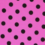 Fuchsia Schwarz Polka Dot Elastic Twill - Ribes y Casals