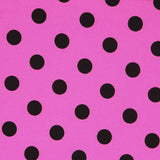 Fuchsia Schwarz Polka Dot Elastic Twill - Ribes y Casals
