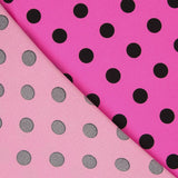 Fuchsia Schwarz Polka Dot Elastic Twill - Ribes y Casals
