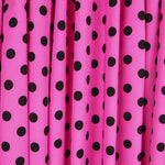 Fuchsia Schwarz Polka Dot Elastic Twill - Ribes y Casals
