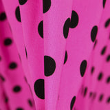 Fuchsia Schwarz Polka Dot Elastic Twill - Ribes y Casals