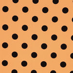 Twill Elastisch Twill Polka Dot Tangerine Schwarz - Ribes y Casals