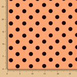 Twill Elastisch Twill Polka Dot Tangerine Schwarz - Ribes y Casals