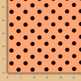 Twill Elastisch Twill Polka Dot Tangerine Schwarz - Ribes y Casals