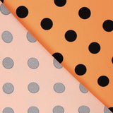 Twill Elastisch Twill Polka Dot Tangerine Schwarz - Ribes y Casals