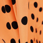 Twill Elastisch Twill Polka Dot Tangerine Schwarz - Ribes y Casals