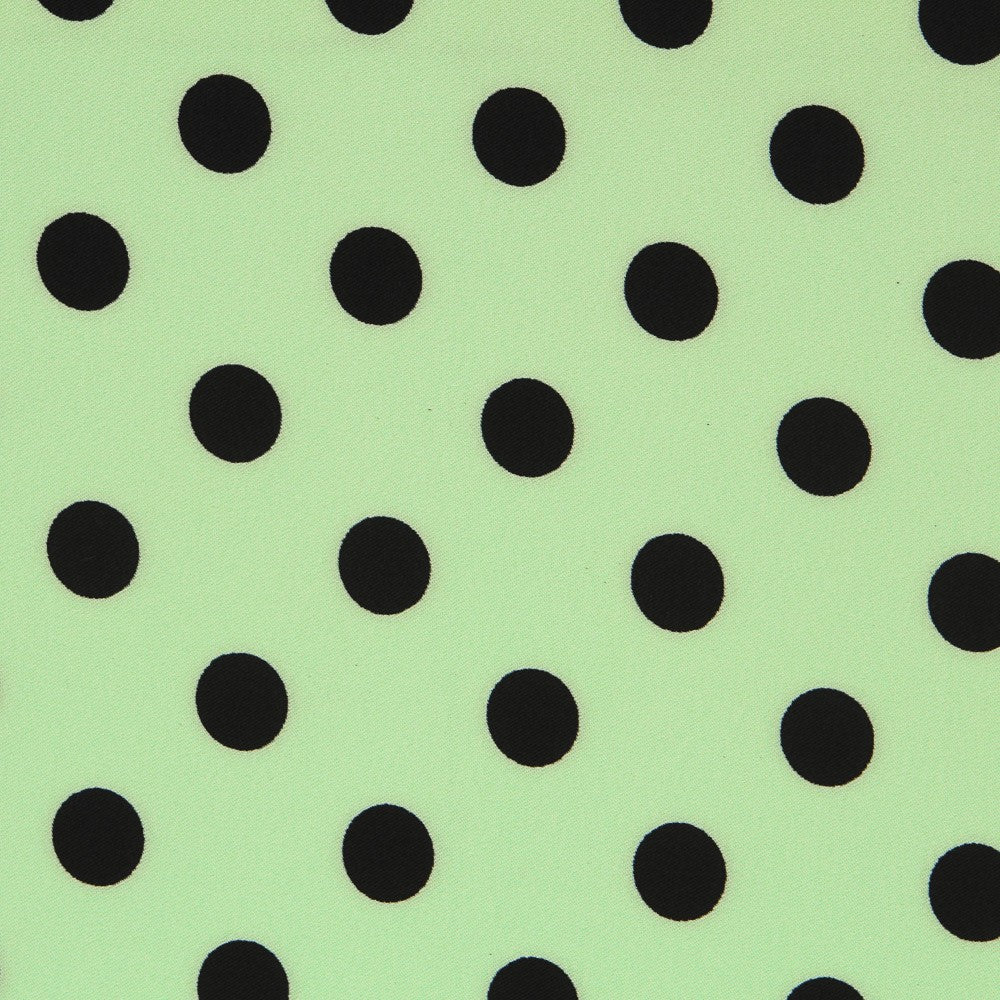 Elastischer Twill Polka Dot Schwarz Mint - Ribes y Casals