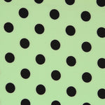 Elastischer Twill Polka Dot Schwarz Mint - Ribes y Casals