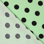 Elastischer Twill Polka Dot Schwarz Mint - Ribes y Casals