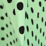 Elastischer Twill Polka Dot Schwarz Mint - Ribes y Casals
