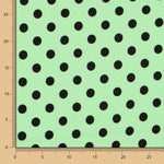 Elastischer Twill Polka Dot Schwarz Mint - Ribes y Casals