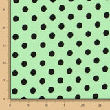 Elastischer Twill Polka Dot Schwarz Mint - Ribes y Casals