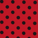 Schwarzer Polka Dot Stretch Twill Rot - Ribes y Casals