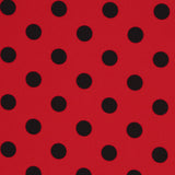 Schwarzer Polka Dot Stretch Twill Rot - Ribes y Casals