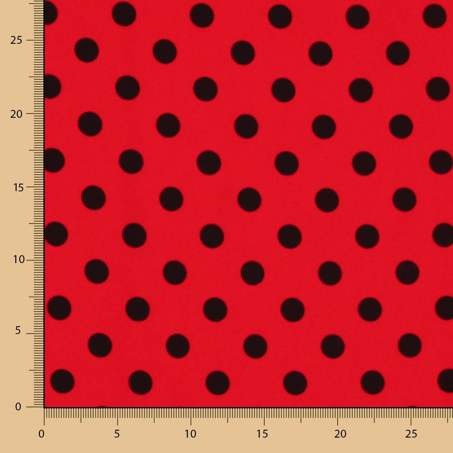 Schwarzer Polka Dot Stretch Twill Rot - Ribes y Casals