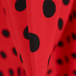 Schwarzer Polka Dot Stretch Twill Rot - Ribes y Casals