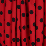 Schwarzer Polka Dot Stretch Twill Rot - Ribes y Casals
