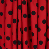 Schwarzer Polka Dot Stretch Twill Rot - Ribes y Casals
