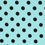 Twill Elastisch Twill Polka Dot Schwarz Türkis - Ribes y Casals