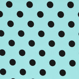 Twill Elastisch Twill Polka Dot Schwarz Türkis - Ribes y Casals