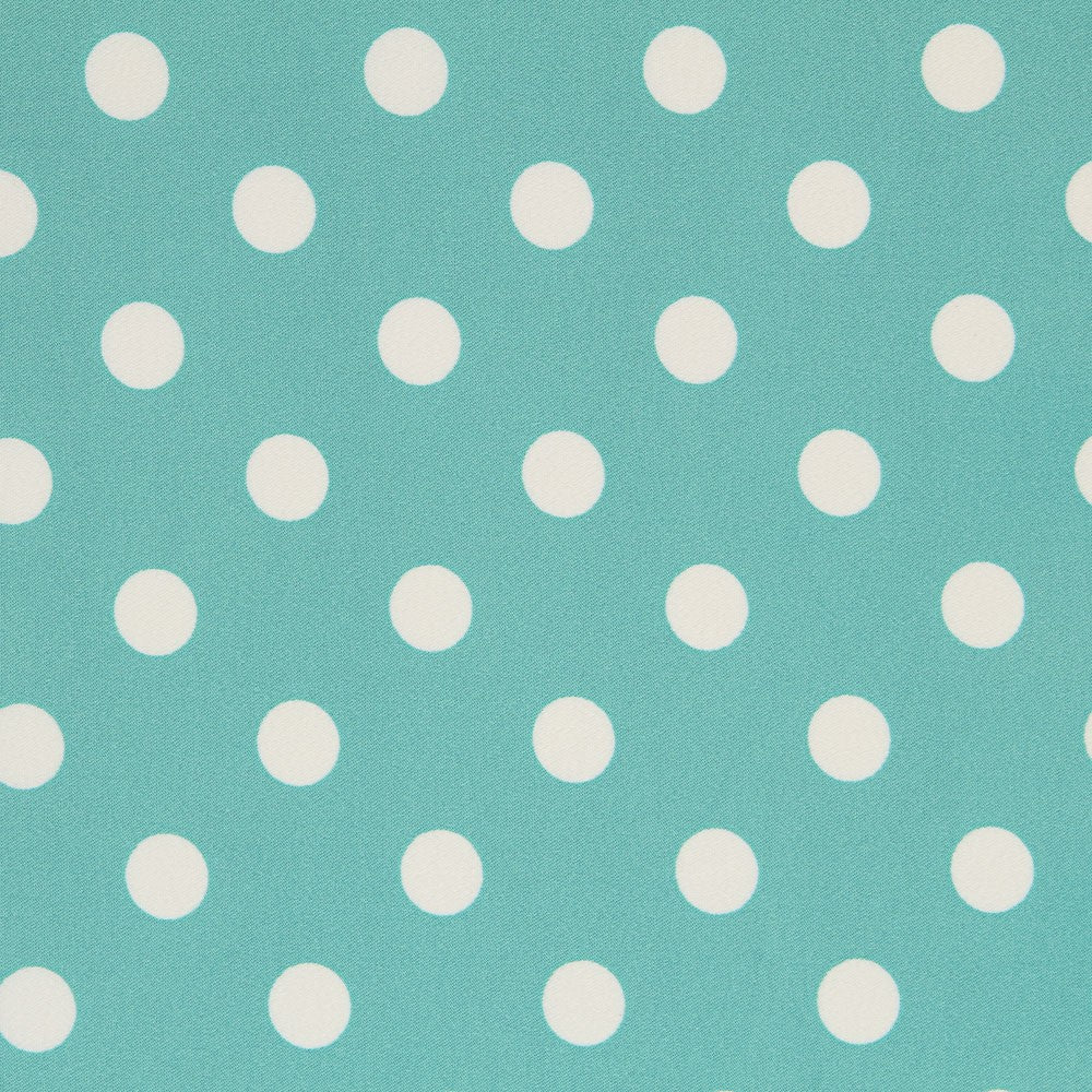 Elastischer Twill Türkis Polka Dot - Ribes y Casals