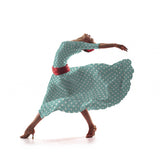 Elastischer Twill Türkis Polka Dot - Ribes y Casals